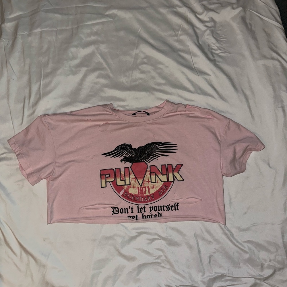 Pink Cropped Tee